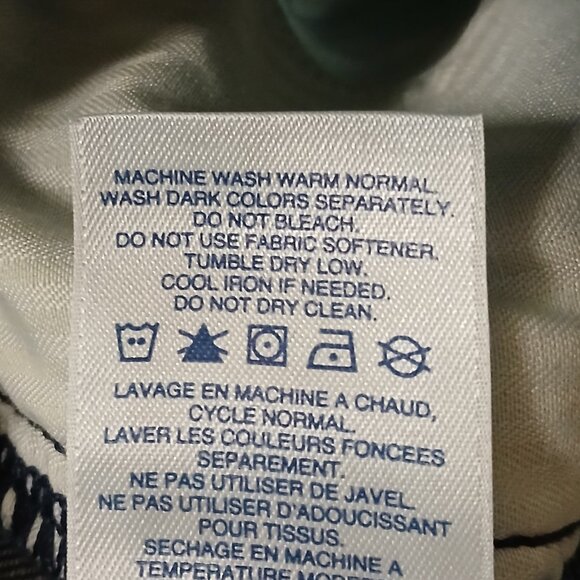 Lands End Jeans Size 12 Wide Leg Blue Denim Slash Pockets - Picture 10 of 10